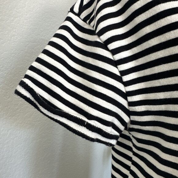 Lucky Brand Black & White Striped Mini T Shirt Dress Womens Size XS Short Sleeve - Picture 3 of 11